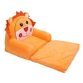 thumbnail image 4 of Sofá plegable para niños, suave y transpirable, con diseño de animales de dibujos animados, para sala de estar y dormitorio, color naranja, 2 capas, 4 of 14