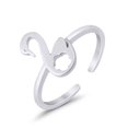 thumbnail image 3 of 10mm- SwanToe Band Ring 925 Sterling Silver Thin Adjustable Stylish Rings for Women, 3 of 5