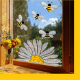 thumbnail image 3 of Cute Bee Style Glass Sticker, Bee Window Decal - Stained Glass Window Sticker, Glass Window Sunflower Window Decal, 3 of 6