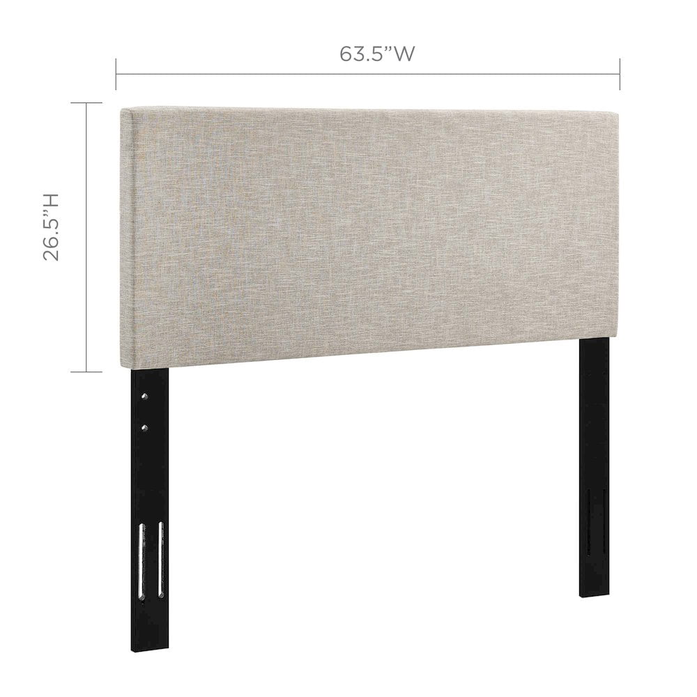 Modway Taylor Full/Queen Upholstered Linen Fabric Headboard in Beige