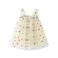 thumbnail image 2 of YHAJDS Girls Sleeveless Dress Floral Embroidered Mesh Tutu Spaghetti Strap Princess, 2 of 5