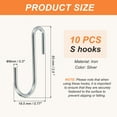 thumbnail image 2 of Uxcell 2.5" S Hooks, 10 Pack Hook Wire Rack Hooks S Shaped Hooks for Kitchen, Bedroom, Office, 2 of 7