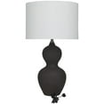thumbnail image 6 of Cosmoliving by Cosmopolitan Ceramic Modern Bottle Shaped Table Lamp 15"W x 26"H, with Black Matte Body Finish and Muted Beige Lamp Shade, 6 of 7