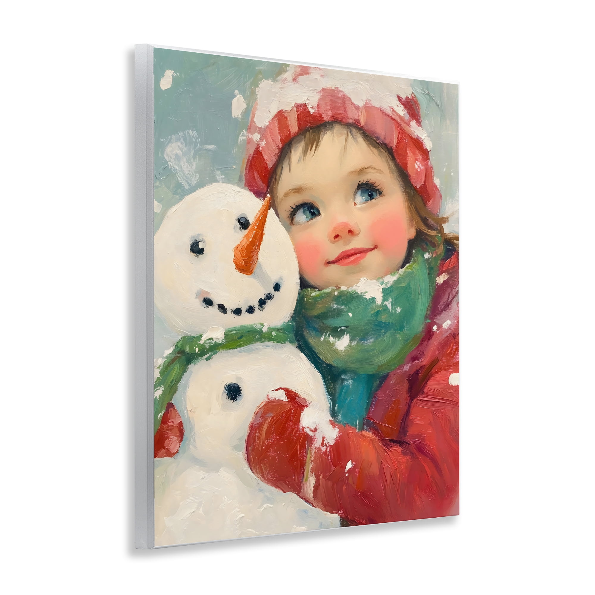 Stupell Industries Christmas Girl & Snowman Embrace Wall Plaque Art, design by The Prints Vibe