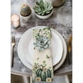 thumbnail image 2 of Green Pumpkin Fall Cloth Napkins Set of 6 Reusable Dinner Napkins, Thanksgiving Eucalyptus Daisy Linen Cocktail Napkin Washable Table Napkins for Wedding/Holiday Party/Baby Shower 20"x20", 2 of 7