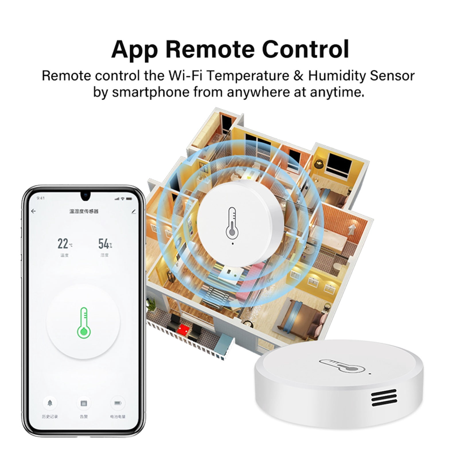 Smart Home Digital Convenient Temperature Sensor Humidity Meter Thermometer Hygrometer Gauge Work ,Easily DIY