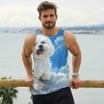 thumbnail image 6 of Lsque Cute Cloud Bichon Frise Pattern Mens Tank Tops Muscle Athletic Quick Dry Sleeveless Workout Fitness T Shirts Beach Tank Top, Loose-fit Sleeveless Shirt for Men-Large, 6 of 7