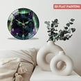 thumbnail image 4 of Round Glass Wall Clock,  Neon Purple Black Cat Hallo-ween Round Metal  Glass Wall Clock for Homes, Bars, Offices, Man Caves, Garages, And Living Rooms. Also Makes A Great Gift., 4 of 8