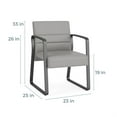 thumbnail image 4 of Waterfall Reception Waiting Sled Base Guest Chair / Charcoal Steel / Brown, 4 of 5