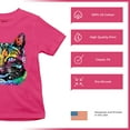 thumbnail image 4 of Tee Hunt Dean Russo Thoughtful Cat Youth T-Shirt Colorful Pet Kitten Eyes Kids, Pink, Small, 4 of 5