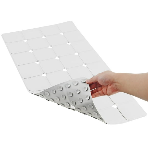 Alfombrilla de bañera MeiMeide, antideslizante, de silicona, plegable, 38 x 71 cm, color blanco