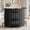 Black, variant on Finmind 39.4" H 4-Tier Bar Table with Footrest, Arc-Shaped Modern Wine Bar Cabinet for Home Pub, Living Room, Small Spaces, Rustic Brown & Black