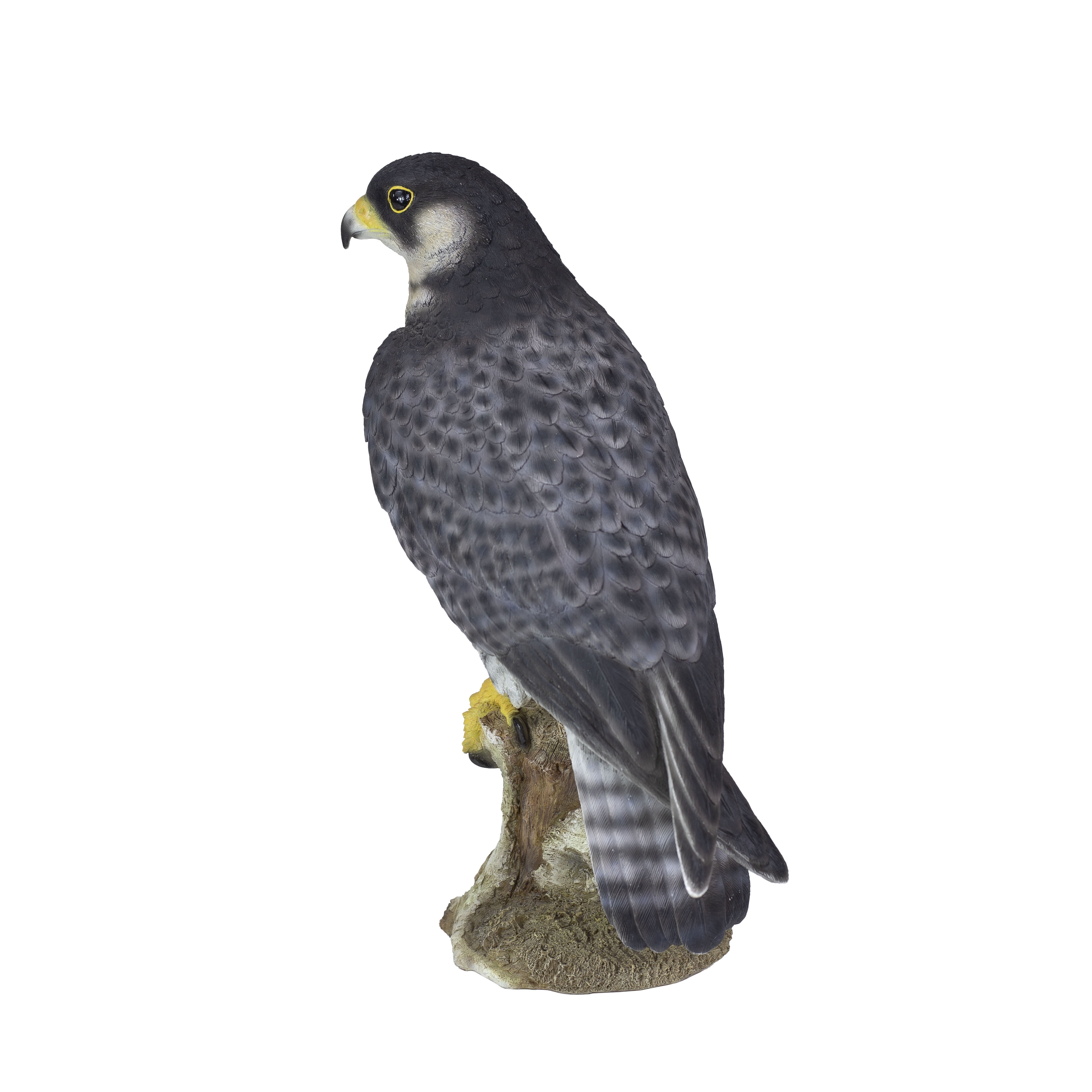 SOREAL Brown Peregrine Falcon on branch | Handcrafted Decorative Bird Statue for Home & Garden | Premium Polyresin, Weather-Resistant Indoor/Outdoor Indoor/Outdoor Decor