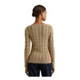 thumbnail image 2 of LAUREN RALPH LAUREN Womens Gold Glitter Textured Long Sleeve Boat Neck Sweater XL, 2 of 4