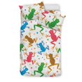 thumbnail image 1 of Juego de cama con estampado de ranas de colores, 1 of 5