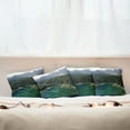 thumbnail image 3 of Ambesonne Forest Throw Pillow Cover 4 Pack, Aerial View Pines Lake, 16", Dark Green Jade Green, 3 of 6