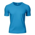 thumbnail image 6 of Mens T-Shirts Short Sleeve T Shirts Casual Plain Crew Neck Basic Tees Moisture Wicking Summer Shirts Light Blue S, 6 of 7