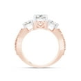 thumbnail image 5 of 1 4/5 Cttw Round Cut Lab Created Moissanite Diamond 3 Stone Bridal Engagement Ring Jewelry Gift for Women in 14K Rose Gold Over Sterling Silver (G-H Color, VVS1 Clarity, 1.80 Cttw)-6.5, 5 of 8