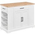thumbnail image 4 of Topeakmart 36″H Wooden Rolling Storage Kitchen Island with Drawer Open Shelving, White, 4 of 10