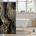 thumbnail image 3 of Kids Marbling Shower Curtains Black Grey Gold Luxury Abstract Marble Waterproof Bath Curtains Perfect for Boys’ Room Decor (72"x84) Includes 12 Hooks Create a Sophisticated Kids' Bathroom, 3 of 6