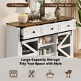 thumbnail image 3 of Jopath 55" Industrial Sideboard with 3 Drawers and 2 Sliding Barn Door Buffet Cabinet with Adjustable Shelves and Aluminum Handles for Living Room Kitchen Dining Room Hallway White, 3 of 9