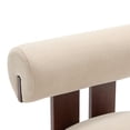 thumbnail image 5 of Christopher Knight Home Velvet Upholstered Accent Chair with Solid Wood Frame, Light Brown + Walnut, 5 of 10