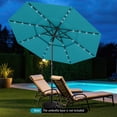 thumbnail image 4 of Gymax 10 FT Solar Patio Umbrella w/ 32 LED Lights 3-Tier Vented Top Tilt Adjustment Turquoise, 4 of 10