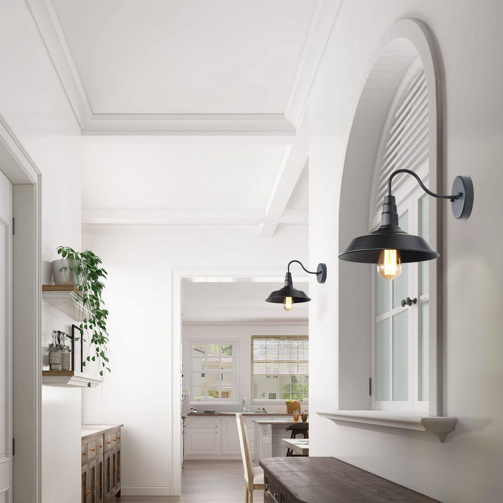10.2-in W 2-pack Matte Black Modern/Contemporary LED Wall Sconce for Dressing Room, Powder Room