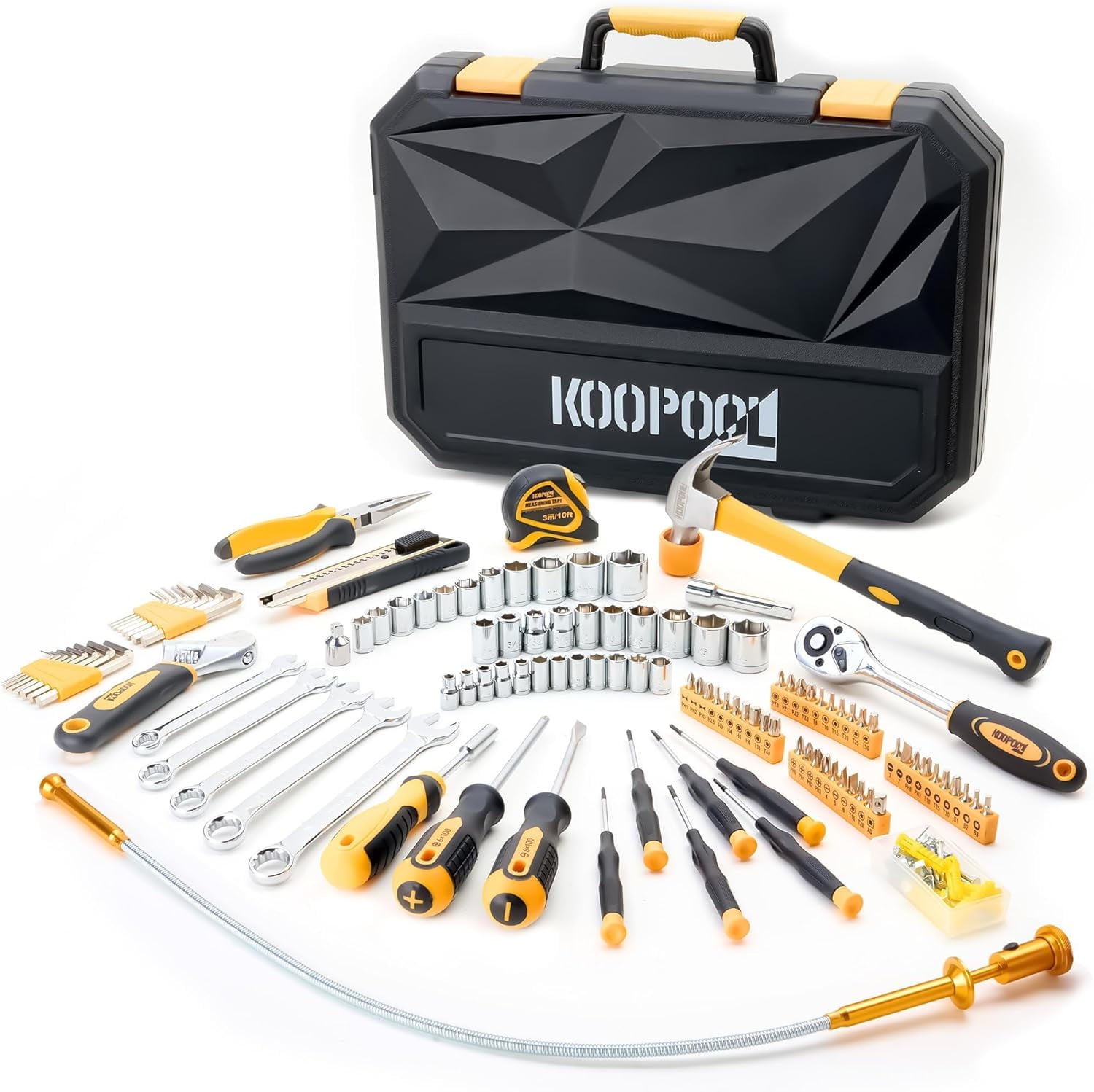 CARTMAN 168 Piece Tool Set, Household Repair Kit, Plastic Storage