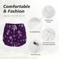 thumbnail image 4 of Daiia Purple Snow Flakes Pattern Women's 2 in 1 Running Shorts - Lightweight Athletic Workout Gym Yoga Shorts Liner with Phone Pockets-Large, 4 of 7
