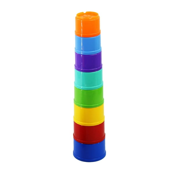 Torre Anillo Apilable Bsvklp Juguete Educativo Interactivo para Pequeños Diversión Iris Construcción