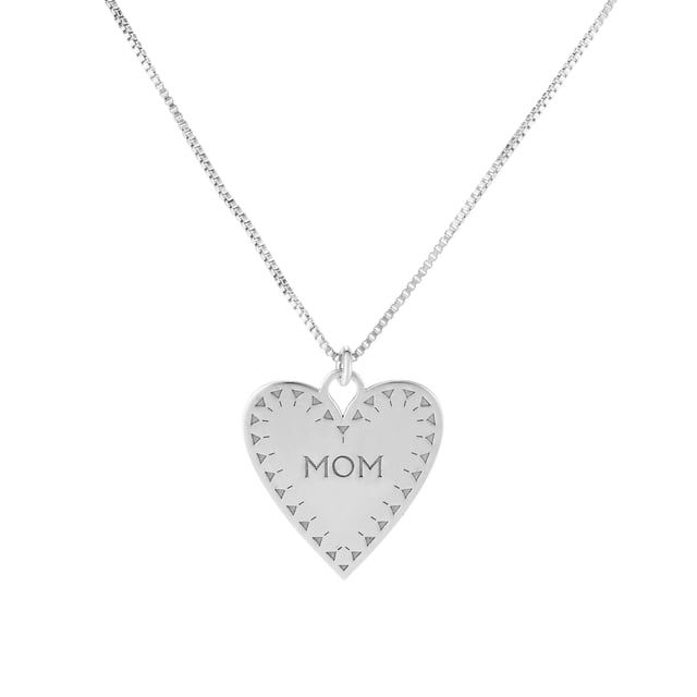 Collier Pendentif Maman en Argent Sterling avec Cœur, 18 Pouces