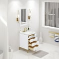 thumbnail image 4 of Water Creation Bristol 24"W Wood Single Bathroom Vanity in Pure White/Gold, 4 of 6
