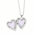 thumbnail image 2 of 925 Sterling Silver Rhodium Plated Diamond Polished Heart Shaped Locket and Pendant Set, 2 of 3
