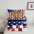 thumbnail image 5 of Manfei Watercolor Floral Twin Comforter Sets,Classic Buck Head Flag Bedding Set,Red Navy,Navy Blue Reversible,2-Piece,1 Comforter and 1 Pillowcase, 5 of 7