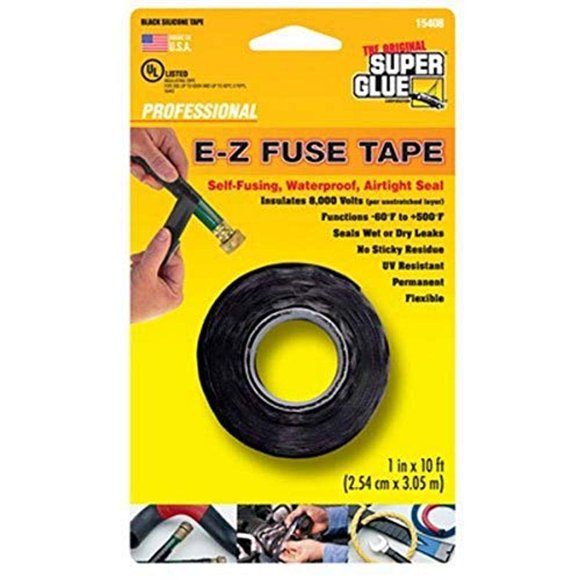 Super Glue The Original 15408 E-Z Fuse Tape Negro 1 Pulgada De Ancho X 10 Pies De Largo