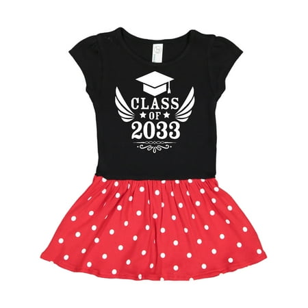 

Inktastic Class of 2033 with Graduation Cap and Wings Gift Toddler Girl Dress