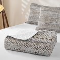 thumbnail image 4 of Castle Fairy Vintage Washed Aztec Stripe Bed Spread Queen 3pcs,Boho Geometric Border Queen Coverlet Set,Gray Ivory,1 Quilt and 2 Pillowcases, 4 of 7