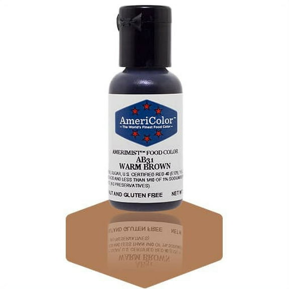 AmeriColor AmeriMist Warm Brown, .65 Ounce, Airbrush Food Color