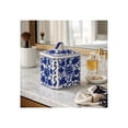 thumbnail image 3 of Small Chinoiserie Scented Candle with Lid for Men and Women - Decorative Ceramic Pillar Candle for Indoor and Outdoor Areas - Votive Style for Living Room, Bedroom, and Bathroom - 6", Blue & White, 3 of 12