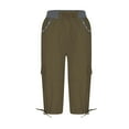 thumbnail image 4 of QIJUNTUO Women's Multi Pocket Cargo Shorts Summer Lightweight Overalls Thin Loose Fit High Waist Casual Streetwear Comfort Shorts Army Green, 4 of 6