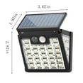 thumbnail image 3 of Solar Street Light Outdoor LED Flood | IP65 Waterproof Solar Powered Security Lamp | Dusk to Dawn Motion Sensor | Wide 120° Beam Angle | 1200mAh Battery | ABS | Black | 7.3x9.2x4.9cm | 1 Pack, 3 of 9
