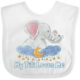 thumbnail image 3 of Inktastic My Titi Loves Me Cute Elephants Clouds Moon and Stars Boys or Girls Baby Bib, 3 of 4