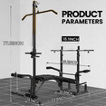 thumbnail image 2 of Mikolo Adjustable Weight Bench with Barbell 6 in 1 Lat Pull Down, Leg Extension and Leg Curl, Chest Fly and Preacher Curl Workout Bench Multi-Function Strength Training Bench Press Exercise Equipment, 2 of 12