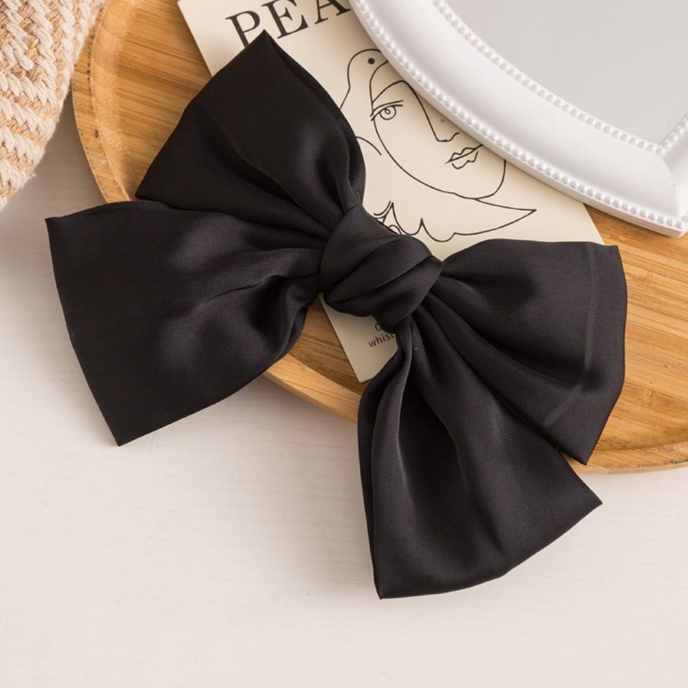 Big Hair Bow，2PCS Bow Hair Clips For Women Girls Red Hair Bow Hair Barettes Satin Bow Hair Accessories For Women by
