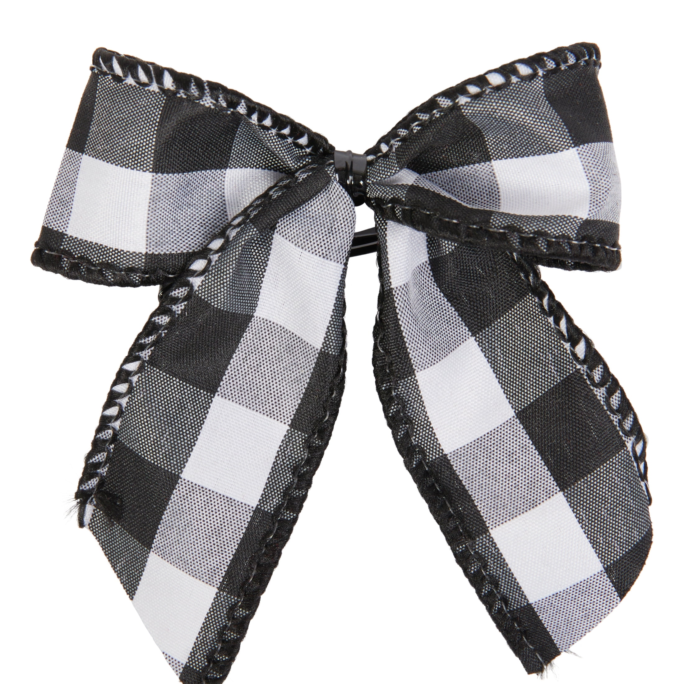 White & Black Buffalo Plaid Mini Bows, 6 Count, by Holiday Time