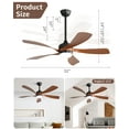thumbnail image 2 of Sofucor 52-Inch Flush Mount Modern Ceiling Fan with 5 Blades, Remote Control, 3-Colour LED Light, Quiet Reversible DC Motor, 2 of 12