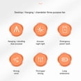 thumbnail image 3 of JVMU 3 in 1 Portable Tent Ceiling Fan Light USB Rechargeable Hanging Vertical Camping Tripod Fan, Gray, 3 of 14