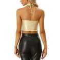 thumbnail image 3 of INSPIRE CHIC Sequin Crop Top for Women's Cutout Halter Neck Shiny Party Metallic Top, 3 of 5