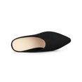 thumbnail image 4 of BLISSFUL STEP Women's Block Heels Pointed Toe Slip on Slide Mules Black 7, 4 of 7